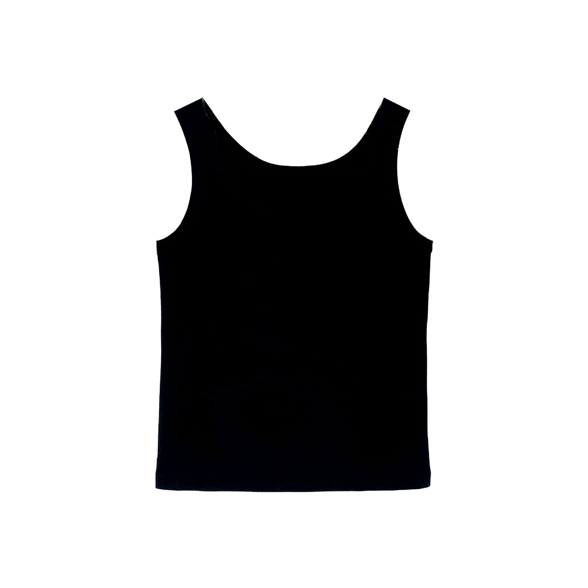 Basic Solid-Color Sleeveless Tank Top in black, front view