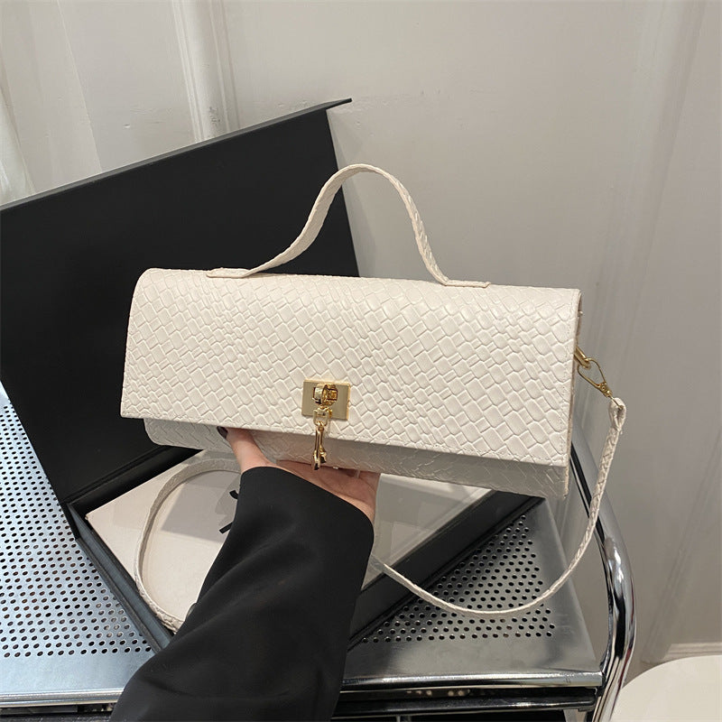 Minimalist Solid-Color Crossbody Bag in white, front view