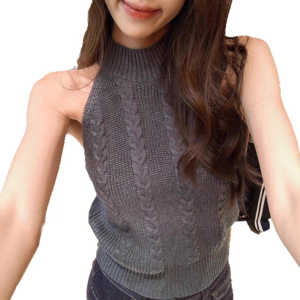 Sleeveless knit sweater vest, view 4
