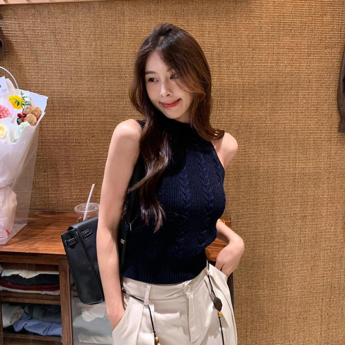 Sleeveless knit sweater vest, view 6