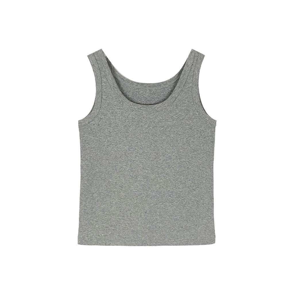 Basic Solid-Color Sleeveless Tank Top, styled view 3