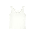 Basic Solid-Color Sleeveless Tank Top in beige, front view